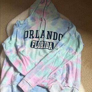 Orlando Florida Tie-Dye Hooded Sweatshirt - Pastel Pink Blue Green